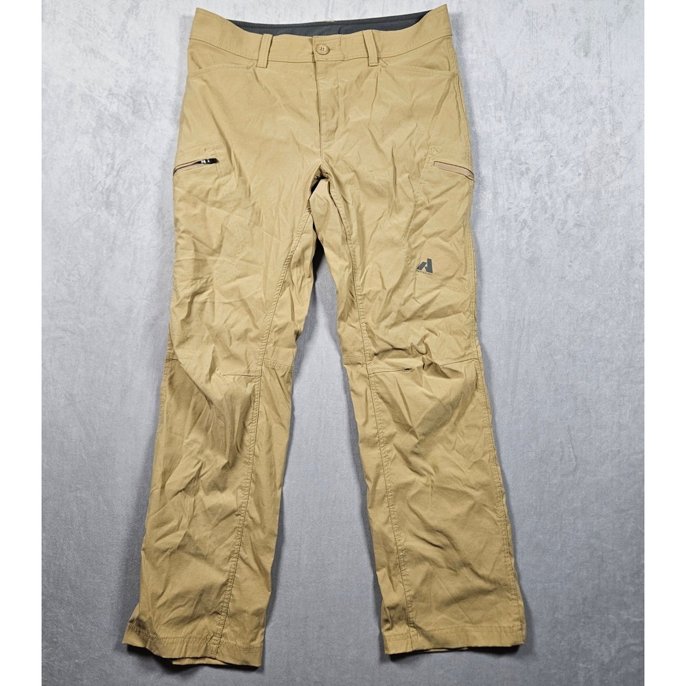 Eddie Bauer First Ascent Guide Pants Mens 35x32 (Fits 35x30) Tan Hiking Outdoor